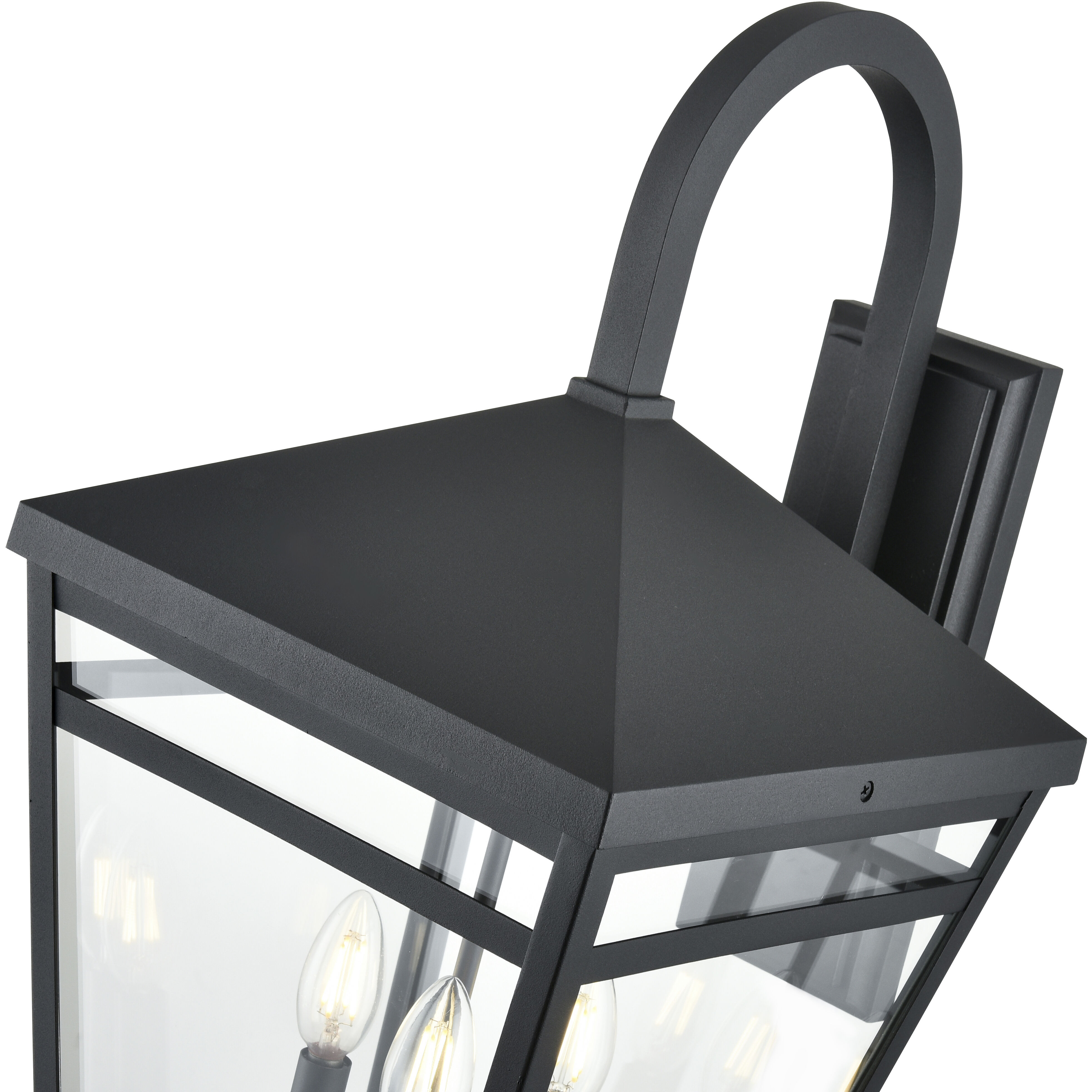 Seager 3 Light 24.25 inch Textured Black Outdoor Wall Sconce